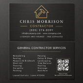 Metallic General Construction Black Gold QR Code Visitenkarte