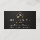 Metallic General Construction Black Gold QR Code Visitenkarte (Vorderseite)