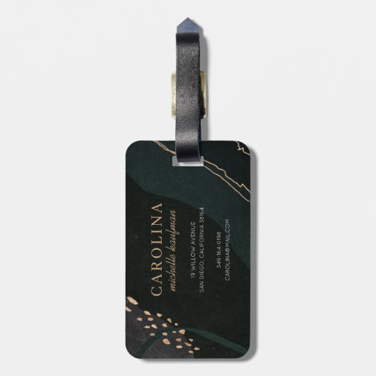 Metallic Geode Gepäckanhänger (Rückseite vertikal)