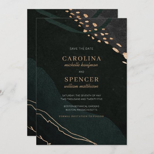 Metallic Geode Save The Date (Vorne/Hinten)