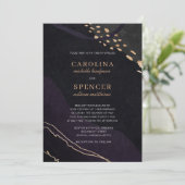 Metallic Geode Wedding Einladung (Stehend Vorderseite)