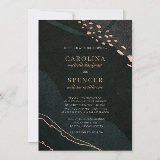 Metallic Geode Wedding Einladung (Vorderseite)