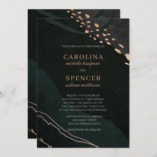 Metallic Geode Wedding Einladung (Vorne/Hinten)