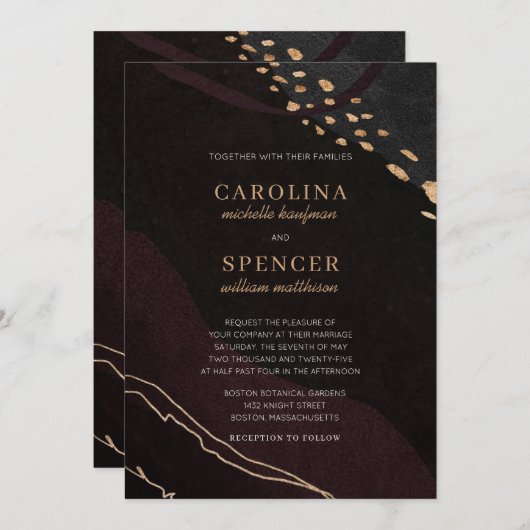 Metallic Geode Wedding Einladung (Vorne/Hinten)