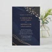 Metallic Geode Wedding Einladung (Stehend Vorderseite)