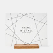 Metallic Geometric Wedding Black ID648 Acrylschild (Vorderseite)