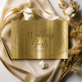 Metallic Geometric Wedding Gold ID648 Gästebuch