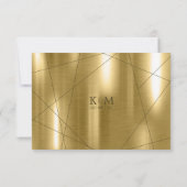 Metallic Geometric Wedding Gold ID648 RSVP Karte (Rückseite)