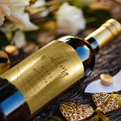 Metallic Geometric Wedding Gold ID648 Weinetikett