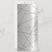 Metallic Geometric Wedding Menu Silver/Black ID648 (Rückseite)