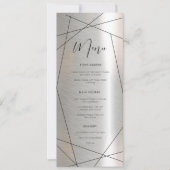 Metallic Geometric Wedding Menu Silver/Black ID648 (Vorderseite)