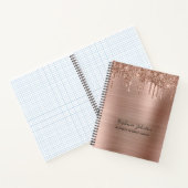 Metallic Glam Rose Gold Glitzer Tropfen Boss Lady Notizblock (Innenseite)