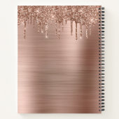 Metallic Glam Rose Gold Glitzer Tropfen Boss Lady Notizblock (Rückseite)