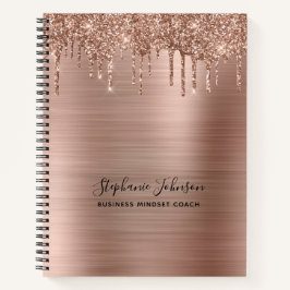 Metallic Glam Rose Gold Glitzer Tropfen Boss Lady Notizblock