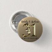 Metallic Gold 31. Hochzeitstag Button (Vorne & Hinten)