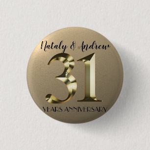 Metallic Gold 31. Hochzeitstag Button