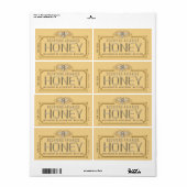 Metallic Gold 3D Gerahmt Honey Label mit Biene (Vorne)