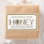 Metallic Gold 3D Gerahmt Honey Label mit Biene (Insitu)