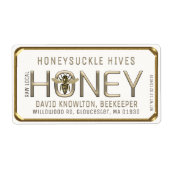 Metallic Gold 3D Gerahmt Honey Label mit Biene (Vorne)