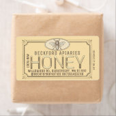 Metallic Gold 3D Gerahmt Honey Label mit Biene (Insitu)