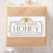 Metallic Gold 3D Gerahmt Honey Label mit Biene (Insitu)