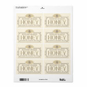 Metallic Gold 3D Gerahmt Honey Label mit Biene (Vorne)