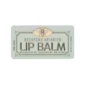 Metallic Gold 3D Gerahmt Lip Balm Label mit Biene Adressaufkleber (Vorne)