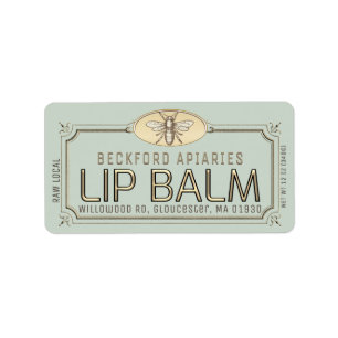 Metallic Gold 3D Gerahmt Lip Balm Label mit Biene Adressaufkleber