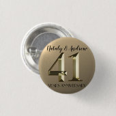 Metallic Gold 41. Hochzeitstag Button (Vorne & Hinten)
