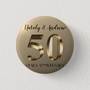 Metallic Gold 50. Hochzeitstag Button