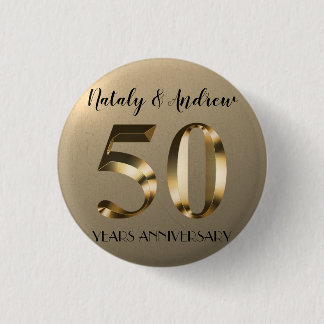 Metallic Gold 50. Hochzeitstag Button