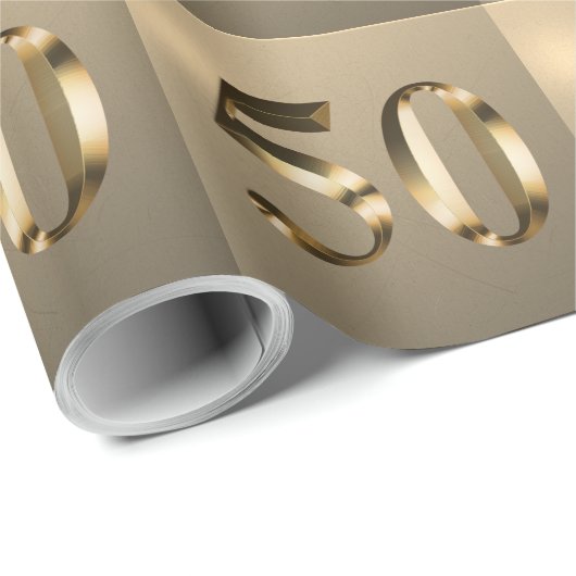 Metallic Gold 50. Hochzeitstag Geschenkpapier (Rolleneckpunkt)