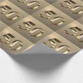 Metallic Gold 50. Hochzeitstag Geschenkpapier (Ecke)