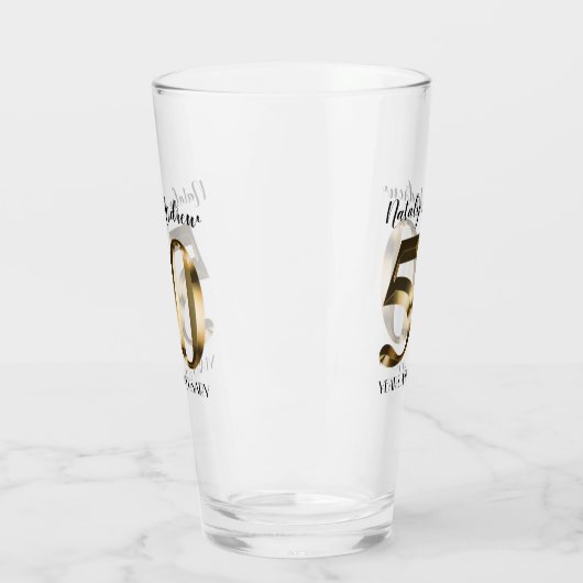 Metallic Gold 50. Hochzeitstag Glas (Links)