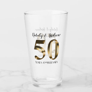 Metallic Gold 50. Hochzeitstag Glas