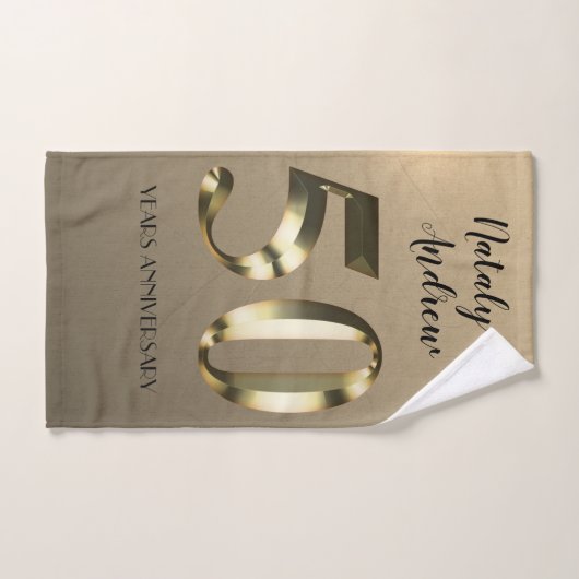 Metallic Gold 50. Hochzeitstag Handtuch (Handtuch)