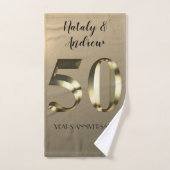 Metallic Gold 50. Hochzeitstag Handtuch (Handtuch)