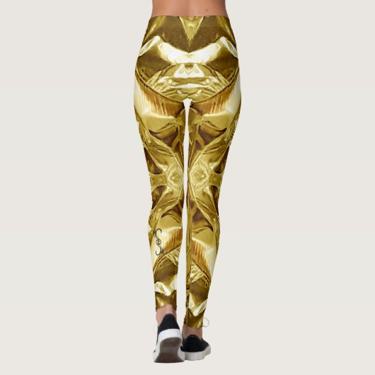 Metallic Gold Abstract 101 Leggings (Rückseite)
