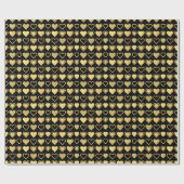 Metallic Gold Accent Hearts Valentine Gift Geschenkpapier (Flach)