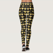 Metallic Gold Accent Hearts Valentine Gift Leggings (Rückseite)