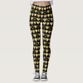 Metallic Gold Accent Hearts Valentine Gift Leggings (Vorderseite)