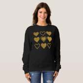 Metallic Gold Accent Hearts Valentine’s Gift Sweatshirt (Vorne ganz)