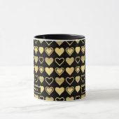 Metallic Gold Accent Hearts Valentine’s Gift Tasse (Zentrum)