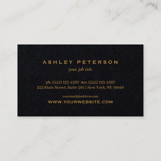 Metallic Gold Alte Eiche Tree Elegante Business Ca Visitenkarte (Rückseite)