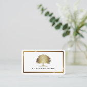 Metallic Gold Alte Eiche Tree Elegante Visitenkarte (Stehend Vorderseite)