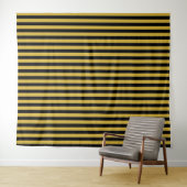 Metallic Gold and Black Stripe Decorative Tapestry Wandteppich (Beispiel (Horizontal))