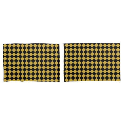 Metallic Gold and Bold Black Chevron Pattern Kissenbezug (Vorderseite-Set)