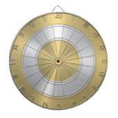 Metallic Gold and Silver Circles Dartscheibe (vorne)