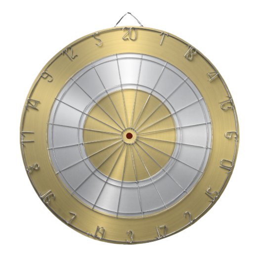 Metallic Gold and Silver Circles Dartscheibe (vorne)