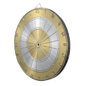 Metallic Gold and Silver Circles Dartscheibe (Vorderseite rechts)